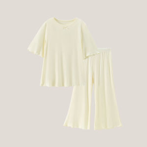 Lightweight Breathable Girls Pajamas Spring Summer Airy Feel Home Clothes Parent-Child Style Comfortable Modal Fabric Childrens Wear