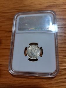 1939 Malaya King George VI 10 Cents Silver Coin UNC With Slab Holder Coin Collection Collectible