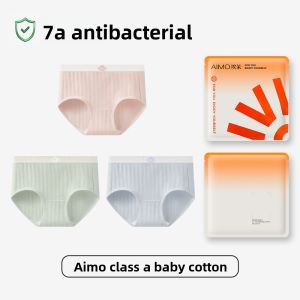 Aimo | Pure Cotton Antibacterial Womens Underwear A-Class Mid-Waist Seamless Triangle Shorts Comfortable Breathable Feminine Briefs