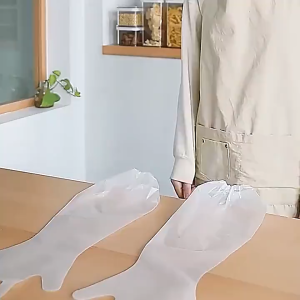 [10Pcs ]60cm CPE Glove Handglove Plastik Sarung Tangan Disposable Panjang Sekali Pakai Hand Glove Dapur Transparan Multifungsi Tahan Air Minyak ﻿