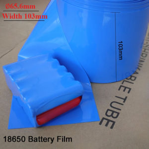 5m/pack DIY Battery Pack Power Supply PVC Wrapped Heat Shrink Tubing Durable Insulation Protection Blue Width 103 mm