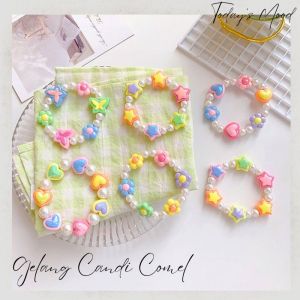 Gelang Manik Fashion Permen Bunga- Gelang Candy  Lucu / Gelang Karakter/ Gelang Anak perempuan / Bracelet