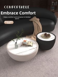 HUASHEMEIJI | Nordic Designer Light Luxury Round Coffee Table