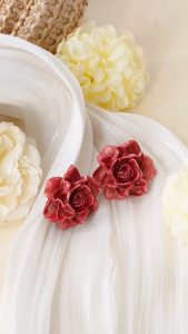 Bông tai nữ chuôi bạc 925 Eleanor Accessories hoa hồng phụ kiện trang sức khuyên tai 11633