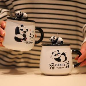 Cốc Cốc Gốm Hoạt Hình Dễ Thương Có Nắp Và Thìa Cốc Đựng Nước Uống Sáng Cho Cặp Đôi Nam Nữ Cốc Đựng Muesli Dùng Tại Nhà