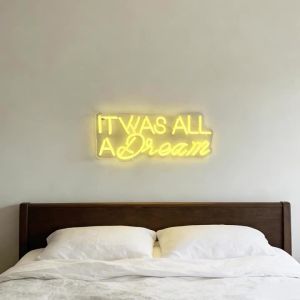 It Was All A Dream Neon SignLED Sign for Wall DecorDream Neon Lights for Bedroom Club Office Wedding Birthday Party Room Decor
