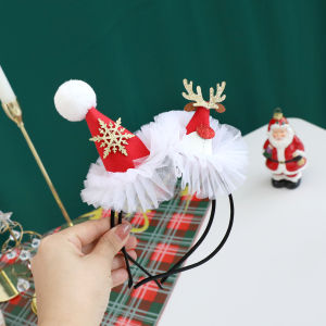 Creative Christmas Hat Atmosphere Decoration Headwear Adult Childrens Christmas Hair Accessory Small Gift Festive Supplies