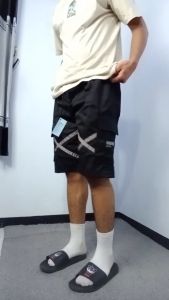 Celana Cargo Pendek Pria Pinggang Karet Katun Drill