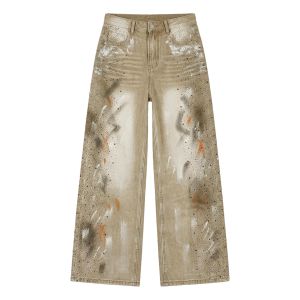 PAIBOLI | Graffiti Design Wide-leg Jeans Large Size