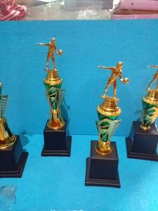 Piala Lomba Juara 1 2 3 4 (PEMAIN VOLY PUTRI BODY HIJAU RASER) "costum" FREE STICKER (BOLEH satuan)TERMASUK SETICKER DAN FREE DESIGN