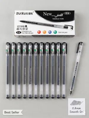 ZUIXUA New-jell HY1020 Gel Pen 0.4mm 12pcs Paket Tulisan Halus