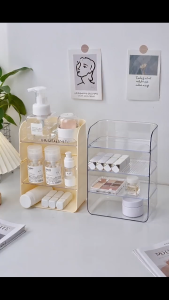Clear Acrylic Ladder Tray Desk Organizer Rack Multi‑Layer Makeup Storage Tray for Table Home Decor