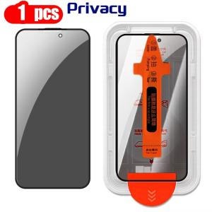 TAOYUNXI | 1-4Pcs Easy Installation Anti Spy Screen Protector For iPhone 17 16 Pro Max 15 Plus 13 11 12 14 XR Dust-proof Tempered Glass