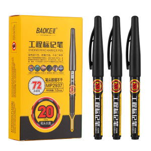 Baoke Engineering Marking Pen Long Head Quick Dry Waterproof Oil Based Non Fading Extra Long for Tile Wood Work Glass MP2935 MP2937 Line Drawing Pen