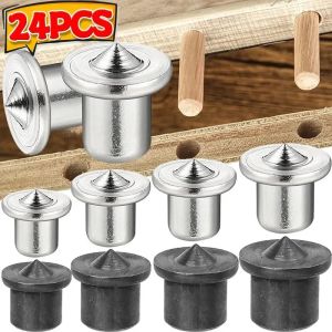 24PCS Dowel Drill Centre Points Pin Furniture Position Transfer Plug Round Wooden Locator Pin