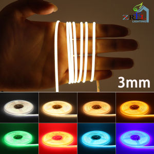 3mm Ultra Thin COB LED Strip Light 12V LED Strip Ribbon Lamp 24V Tape LED Colorful FOB COB Strip Blue/Green/Red for Room Decor