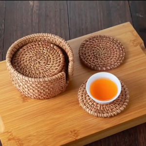 แผ่นรองหวาย ผลิตจากหวายธรรมชาติ สไตน์นอร์ดิก สีเขียว แผ่นรอง CH0002