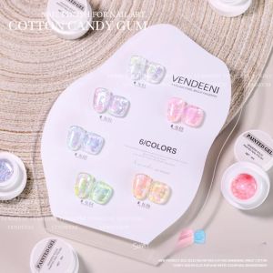 Set gel sơn móng tay nhũ kẹo bông Vendeeni 6 màu ( tặng kèm bảng màu )