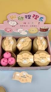 Cute Pig Panda Dumpling Squishies Toy with Steamer Squishy Dough Ball Party Favor Stress Relief Gift Kawaii Food Squeeze Toys