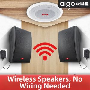 Aigo | Wireless Bluetooth Ceiling and Wall Mount Speaker Kit for Commercial Use