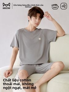 Bộ đồ ngủ nam MiiOW làm bằng vải Modal cotton dài tay thoáng khí