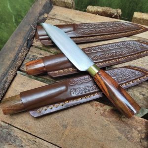 pisau dapur lubuk hss 17 cm sarung kulit asli