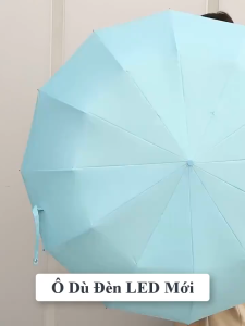 Ô Dù Gắn Đèn LED Siêu Sáng 12 Nan Chống Gió – Dù Tự Động Gấp Gọn Che Mưa Nắng Chống UV Dù Cầm Tay Cao Cấp