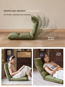 Tatami Recliner Middle-Aged Style Living Room Lazy Sofa Balcony Bay Window Folding Back Chair Nordic Style Universal Furniture