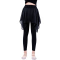 Girls Black Ballet Pants Dance Tights of Skirt Asymmetrical Chiffon Skirts Kids Training Pants Athletic Pants for Dance Daily. 