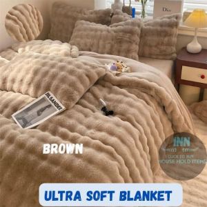 Bubble Fluffy Blanket for Couch Plush Blankets Cozy Blanket for Bedding Soft Warm Fuzzy Blanket for All Season Use
