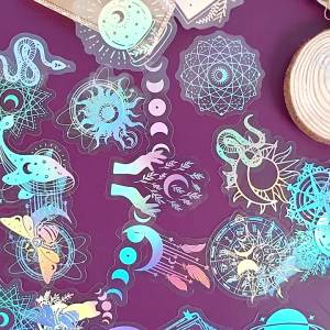 Holographic Stickers: 200-Piece Creative DIY Notebook Sticker Package