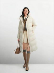 BOSIDENG | Fashionable Slimming Tall Women Down Jacket Over-Knee