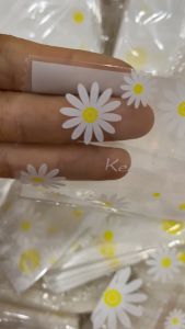 Set 100 túi đựng trà hoa bánh kẹo hàn miệng 10x13.5 cm họa tiết hoa cúc vàng