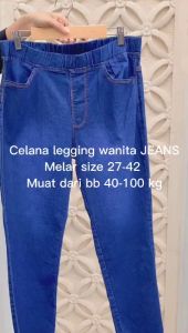 Legging Jumbo Jeans Pinggang Karet Legging Jeans Big Size