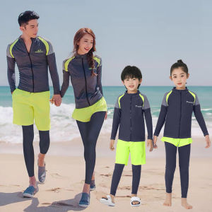 Parent-Child Dive Suit Swimming Costume Separate Long Sleeve Long Pants Sunscreen Quick Dry Surfing Jellyfish Suit Childrens Swimming Costume