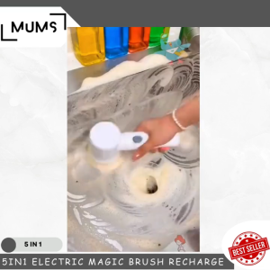 Sikat Electric sikat Elektrik Magic Brush 5 in 1 Electric Cleaning Brush recharge - BTS