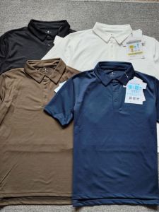 Summer Tech Fabric Quick Dry Breathable Solid Color Polo Shirt Trendy Men Casual Collar Short Sleeve T-Shirt Standard Fit Basic Mass Market