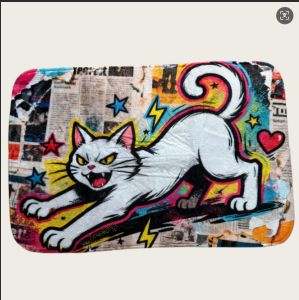 พรมเช็ดเท้ากำมะหยี่ลายการ์ตูนปะการังแมวโกรธกันลื่นพรมเช็ดเท้าห้องน้ำห้องนอนประตูพิมพ์ลายห้องนั่งเล่นความร้อน