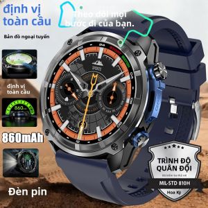 Đồng Hồ Thông Minh Quân Sự Dành Cho Nam Với Pin 860mAh Màn Hình AMOLED GPS Bộ Nhớ 4GB Cảm Biến ABC Khả Năng Chống Nước IP69/5ATM Theo Dõi Thể Dục Khi Bơi