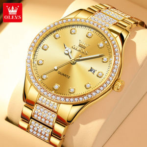 OLEVS Watch For Men Waterproof Original Import Quartz Diamond Stainless Steel Luminous Date Wrist watch