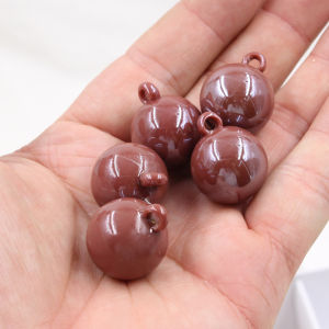 20mm Solid Color Dangling Beads 5 Pieces Mixed Color Bright Oil South Korea Large Beads DIY round Beads Head Rope Rubber Band Accessories Material New