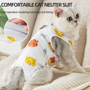 DearPaws Post-Surgery Recovery Suit for Cats & Dogs – Soft Anti-Licking Shirt with Adjustable Velcro– Breathable Cotton Wound Protection After Spay/Neuter