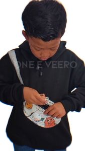 Hoodie Anak Laki-laki & Perempuan NEW YORK NY 3D & Tas Selempang Usia 3-13 Tahun Custom Nama