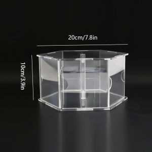 DIY Photo Cake Tiller | Transparent Acrylic Hexagon Cake Display Box | Personalized Photo Frame Cake Topper | Holds Six 9×9cm Pi