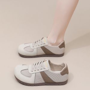 Large Size Womens Shoes 41-43 Spring Autumn Style Breathable Soft Bottom Dequn Shoes Comfortable Non-Slip Fashionable Flat Heels