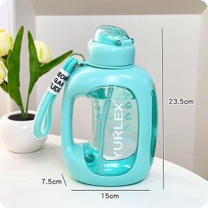 Portable Water Bottle With Scale and Straw