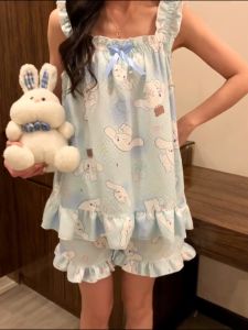 2025 รุ่นใหม่ชุดนอนเซ็กซี่  ผู้ใหญ่แขนสั้นขาสั้น ชุดนอนผ้าคอตตอน/ผ้าฝ้าย ชุด นอนลายน่ารัก ชุดนอน ผู้หญิง ฤดูร้อนสไตล์ใหม่เสื้อผ้าชุดนอนชุด 2 ชิ้นสําหรับผู้ชายผู้หญิงเด็กทารกน้ําหนักเบาเจ็ดแขนเจ็ดกางเกง  ชุดนอน ผู้หญิง  ชุดนอนผู้หญิง ชุดนอนผ้าซาติน