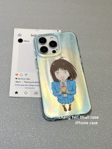 เคสโทรศัพท์มือถือลายการ์ตูนญี่ปุ่นและเกาหลีสำหรับผู้หญิง ครอบเต็มจอ เคลือบอะคริลิก คุณภาพสูง ทนทาน สไตล์การ์ตูน ปกป้องได้ทั้งหน้าจอและกล้อง Apple iPhone