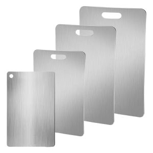 Stainless Steel Chopping Board Double Sided Baking Board Easy To Clean Pastry Board for Meat Fruit Vegetables Baby Food