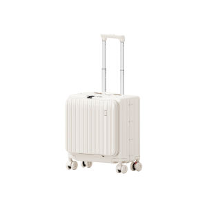 YTA Aluminum Frame Suitcase Womens Travel Bag 18 Inch Check-In Password Lock Carry-On Bag Fashionable Hardshell Suitcase